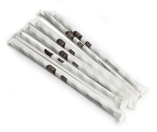 Immagine di CANNUCCIA CARTA IMBUSTATA BIANCA E NERA Ø0,6x19,7cm  