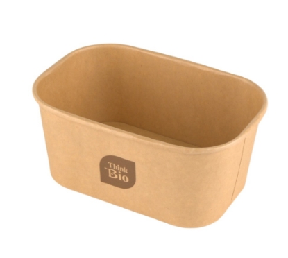 Immagine di CIOTOLA BOX RETTANGOLARE KRAFT + PE ml.1000 17,2x12x7,5cm