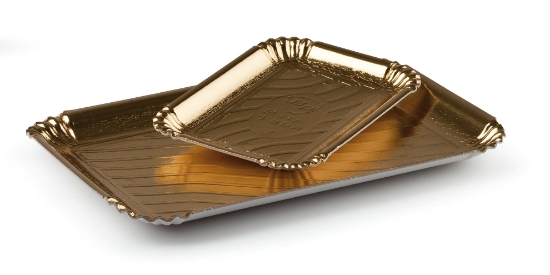 Immagine di VASSOIO CARTONE ORO N.3 IT 17x24cm