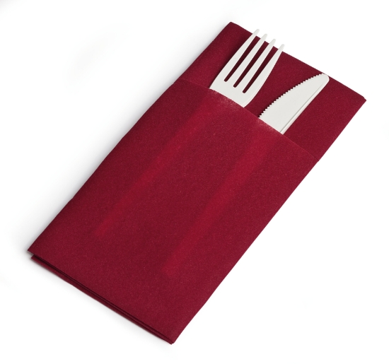 Immagine di TOVAGLIOLO POCKET LIGHT CARTA A SECCO/AIRLAID BORDEAUX 40x40cm