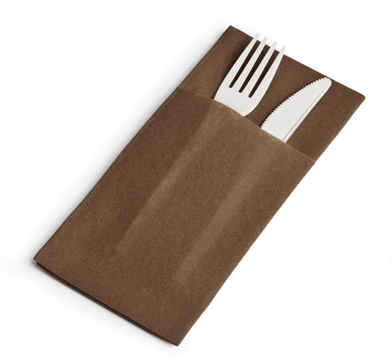 Immagine di TOVAGLIOLO POCKET LIGHT CARTA A SECCO/AIRLAID CAFFÈ 40x40cm