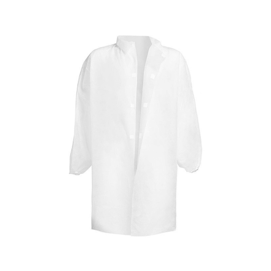 Immagine di CAMICE BIANCO MONOUSO TNT PP TAGLIA UNICA 30gr/m² 