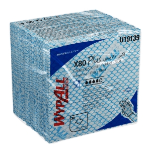 Immagine di U19139 STROFINACCI BLU PIEGATI WYPALL X80 