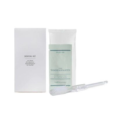 Immagine di SET DENTI CON SPAZZOLINO E BUSTINA DENTIFRICIO 3gr IN SACCHETTO E ASTUCCIO DI CARTA, ECO FUTURA